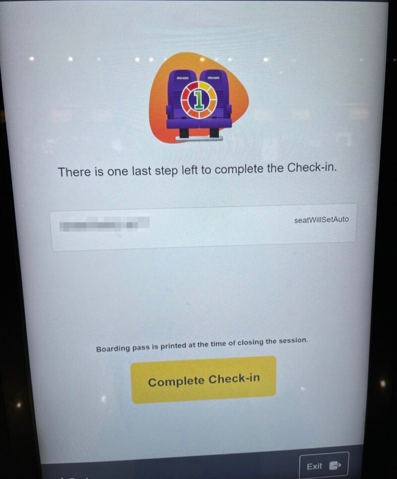 ペガサス航空　キオスク　チェックイン