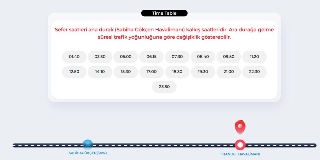 サビハ・ギョクチェン　イスタンブール空港 タイムテーブル 